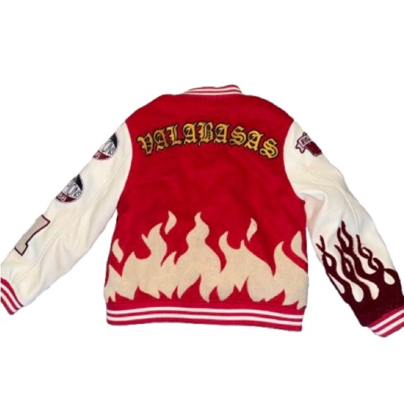 Kids Red and White Varsity Jacket - Picture 2 of 2